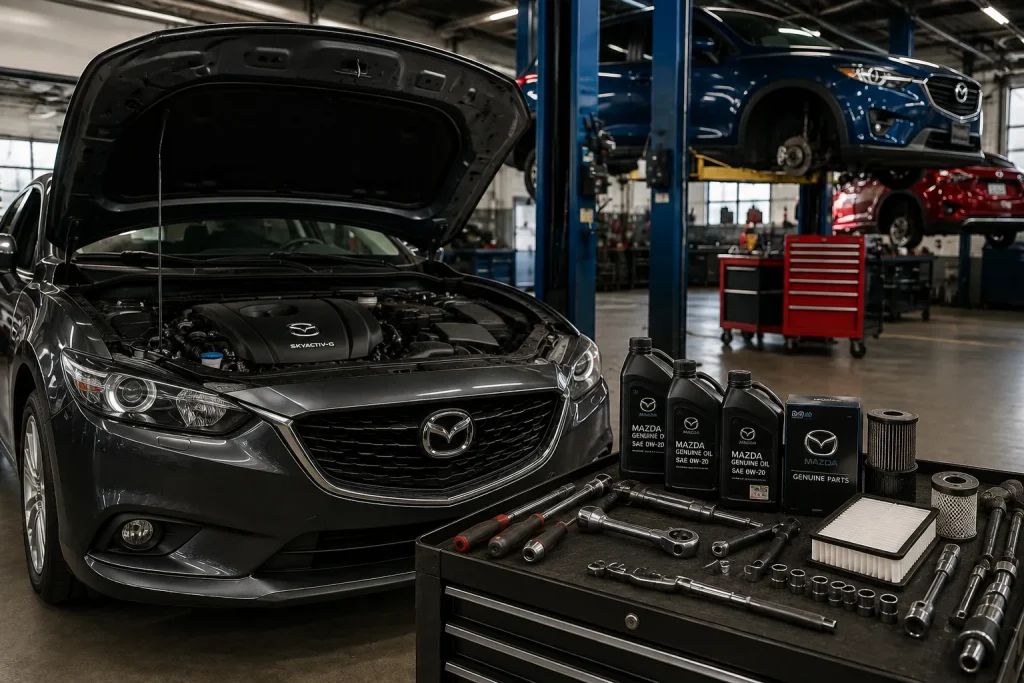Mazda receiving complete repair and maintenance service
